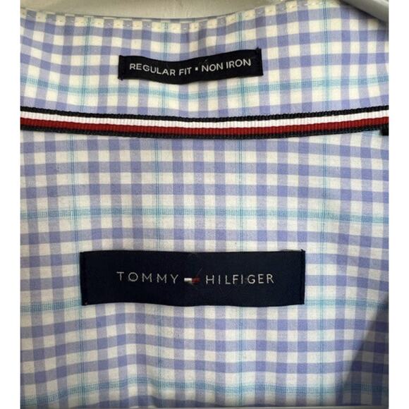 Mens Tommy Hilfiger Shirt Size XL Blue Purple Plaid Long Sleeve Button Down - Picture 4 of 9